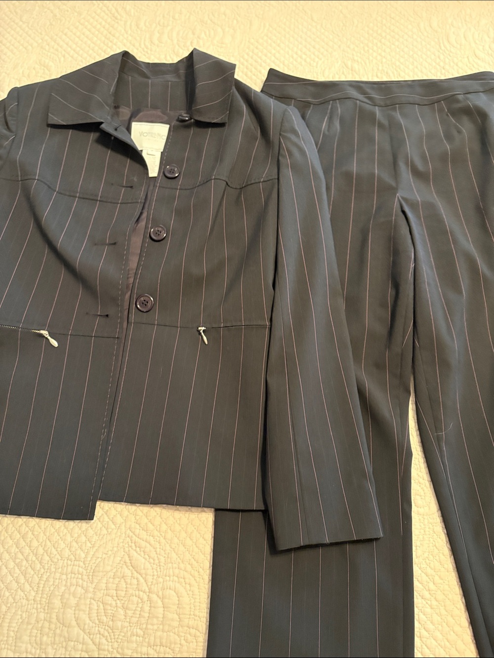 VotreNom Pinstripe Women's Pant Suit Jacket & Pants